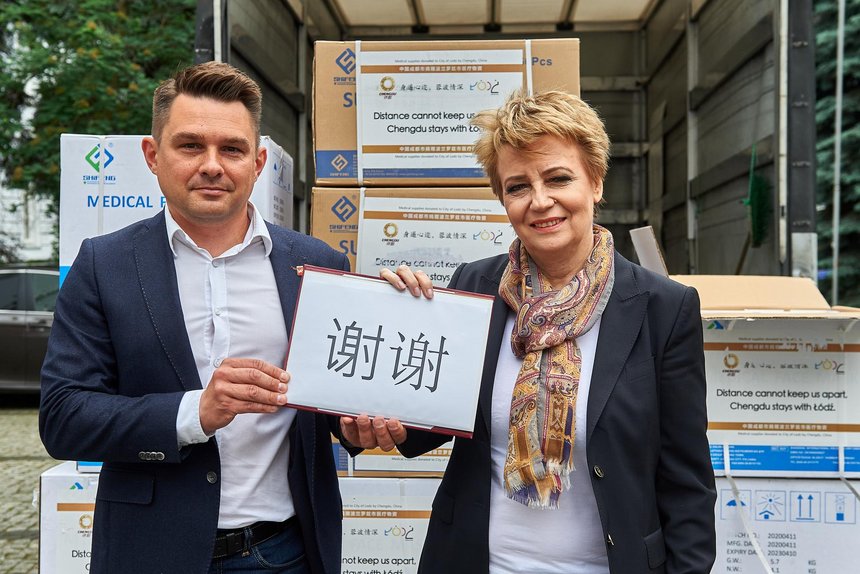 Przewodniczący Rady Miejskiej w Łodzi Marcin Gołaszewski i prezydent Łodzi Hanna Zdanowska. fot. Radosław Jóźwiak / UMŁ