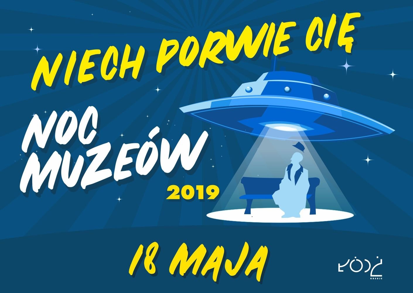 Grafika promująca wydarzenie: 15. edycja Noc Muzeów w Łodzi 2019 Grafika promująca wydarzenie: 15. edycja Noc Muzeów w Łodzi 2019, fot. mat. UMŁ