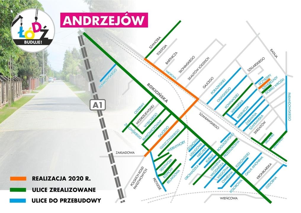 Schemat: remonty dróg na Andrzejowie Schemat: remonty dróg na Andrzejowie