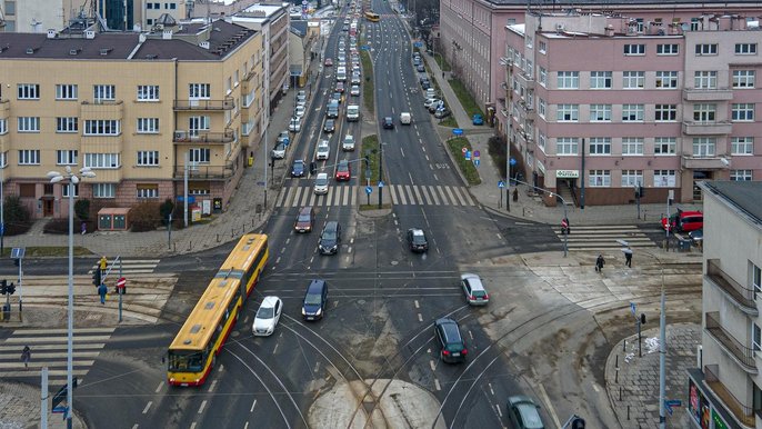 Skrzyżowanie Narutowicza/Kopcińskiego Skrzyżowanie Narutowicza/Kopcińskiego - fot. Stefan Brajter / UMŁ