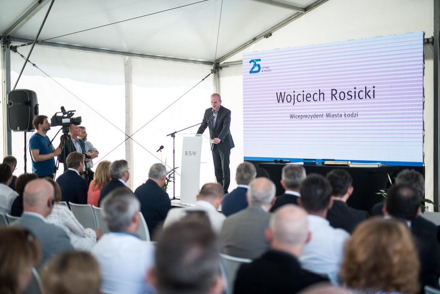 Wmurowanie kamienia węgielnego pod inwestycję firmy BSH Sprzęt Gospodarstwa Domowego fot. Witold Ancerowicz / UMŁ