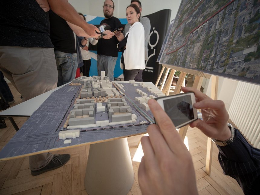 Prezentacja makiety do projektu planu miejscowego, który w najbliższą środę będzie głosowany na sesji Rady Miejskiej fot. Stefan Brajter / UMŁ