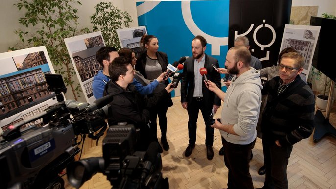 Dziś (1 lutego) zaprezentowano propozycje remontów elewacji kamienic przy ul. Włókienniczej Dziś (1 lutego) zaprezentowano propozycje remontów elewacji kamienic przy ul. Włókienniczej - fot. Sebastian Glapiński / UMŁ