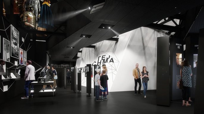 Kino "Polonia" będzie bohaterem głównej, multimedialnej wystawy w Narodowym Centrum Kultury Filmowej (wizualizacja). Kino "Polonia" będzie bohaterem głównej, multimedialnej wystawy w Narodowym Centrum Kultury Filmowej (wizualizacja). - NCKF