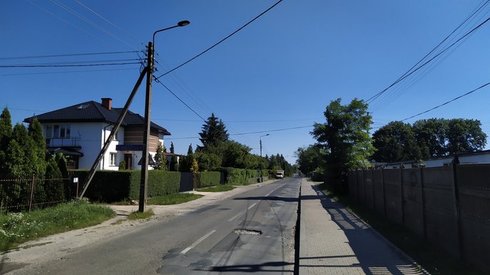 Ulica Gajcego przed przebudową Ulica Gajcego przed przebudową