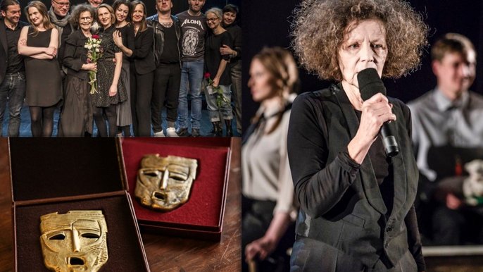 Rozdano doroczne Złote Maski - nagrody łódzkich recenzentów dla ludzi teatru. Złota Maska za najlepszy spektakl dla Teatru Powszechnego w Łodzi za „Wracaj” Przemysława Pilarskiego w reżyserii Anny Augustynowicz / - fot. materiały Teatru Powszechnego