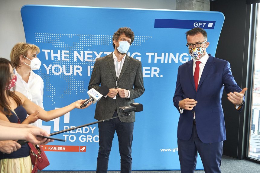 Konferencja prasowa w nowej siedzibie firmy GFT fot. Radosław Jóźwiak / UMŁ