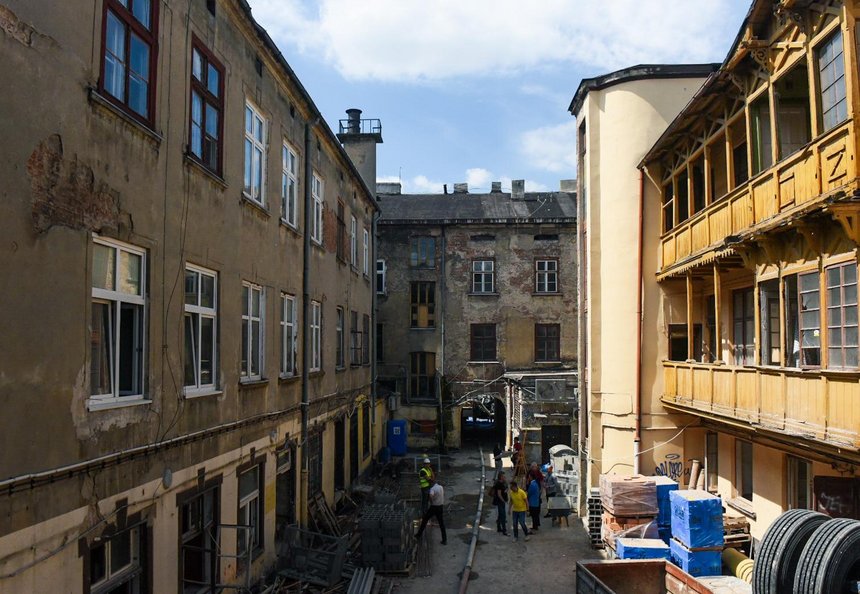 Hotel przy ul. Piotrkowskiej 40 w trakcie budowy fot. Paweł Łacheta / UMŁ