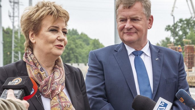 Prezydent Łodzi Hanna Zdanowska i prezes Mirbudu Jerzy Mirgos Prezydent Łodzi Hanna Zdanowska i prezes Mirbudu Jerzy Mirgos - fot. Stefan Brajter / UMŁ