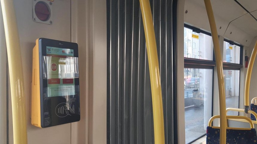 Kasowniki Open Payment System w łódzkich tramwajach fot. MPK - Łódź