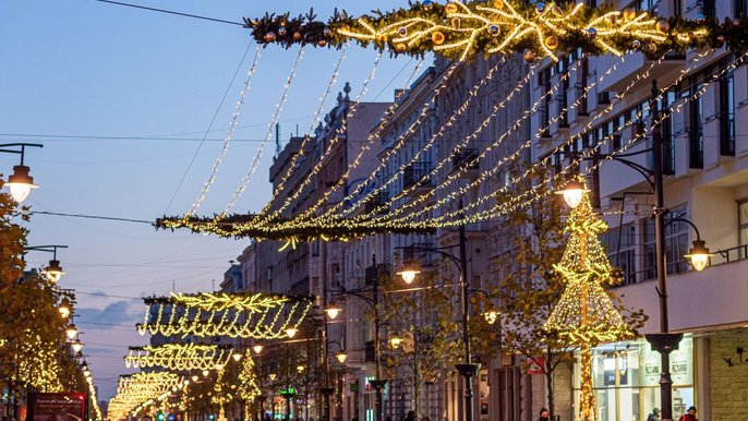 Świąteczna dekoracja ulicy Piotrkowskiej Świąteczna dekoracja ulicy Piotrkowskiej - fot. Paweł Łacheta / UMŁ