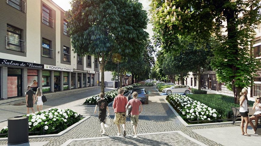 Woonerf na ul. 28 Pułku Strzelców Kaniowskich (wizualizacja)