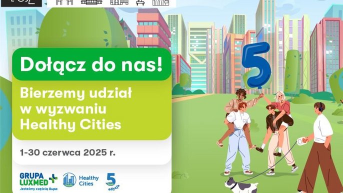 - grafika promująca akcję healthy cities