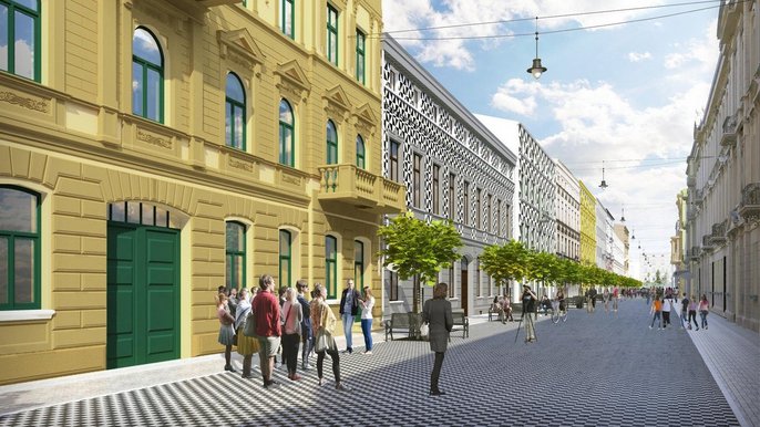 Włókiennicza po rewitalizacji Włókiennicza po rewitalizacji - wizualizacja