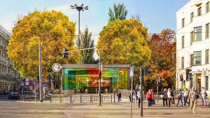 Wizualizacja wejścia do stacji Łódź-Śródmieście Wizualizacja wejścia do stacji Łódź-Śródmieście