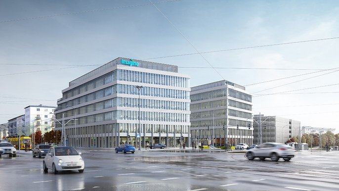 Biura New Work Offices znajdą się w budynkach A i B kompleksu, zajmując blisko 2000 m kw. jego powierzchni Biura New Work Offices znajdą się w budynkach A i B kompleksu, zajmując blisko 2000 m kw. jego powierzchni - fot. z arch. UMŁ