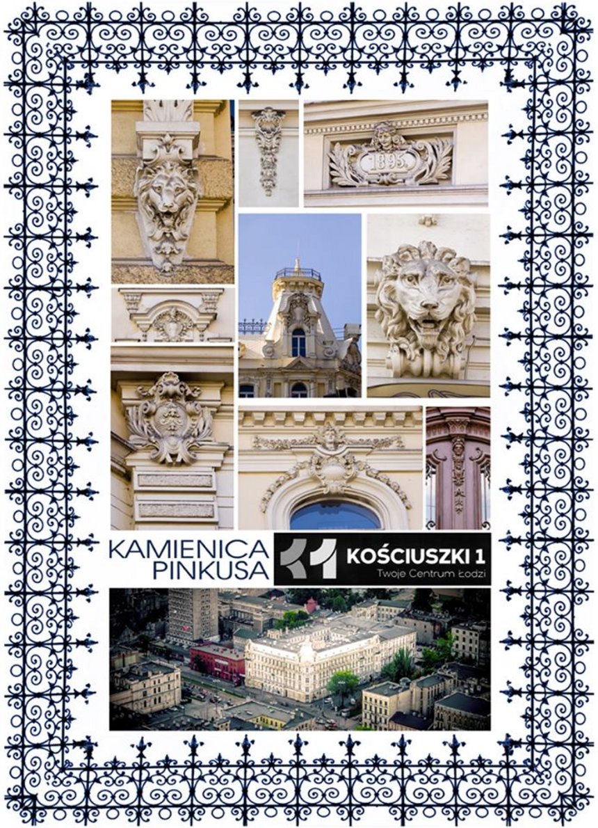 Grafika promująca wydarzenie: "Decoupage i scrapbooking" - warsztaty kreatywne w kamienicy Pinkusa i Landego Kościuszki 1. Arkusz papieru ryżowego do decoupage: Kościuszki 1 fot. mat. ITD Collection