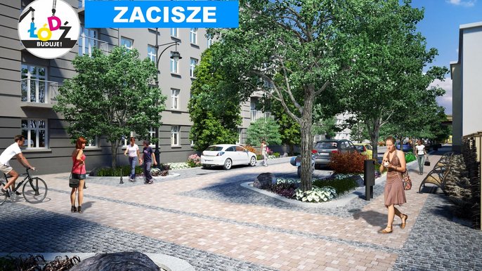 Wizualizacja woonerfu na ul. Zacisze Wizualizacja woonerfu na ul. Zacisze