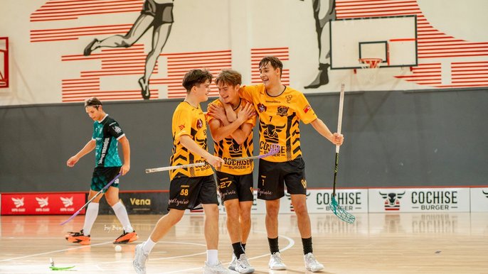 - 3 zawodników AZS PŁ Cochise Łódź podczas meczu