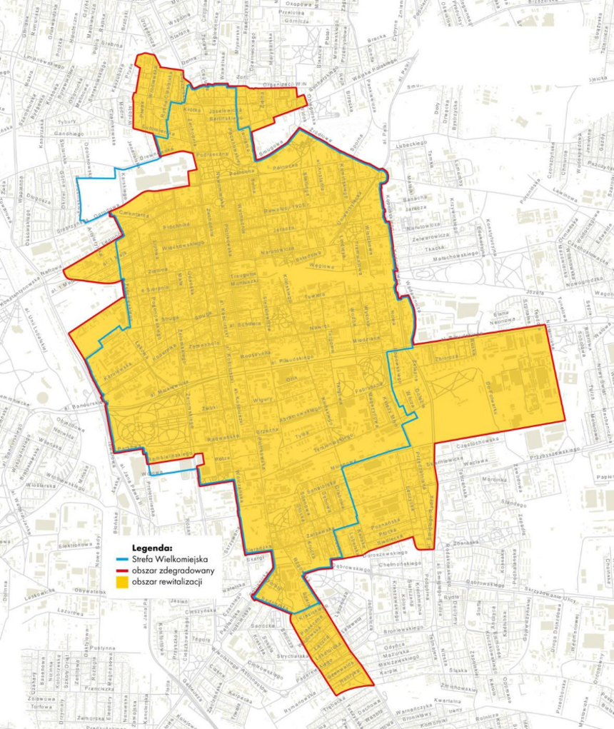 Zasięg obszaru zdegradowanego i obszaru rewitalizacji