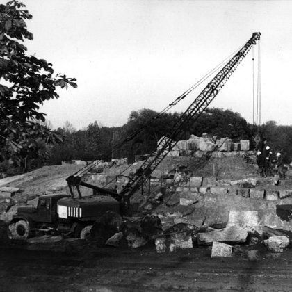 Budowa działu alpinarium - 1972 rok 