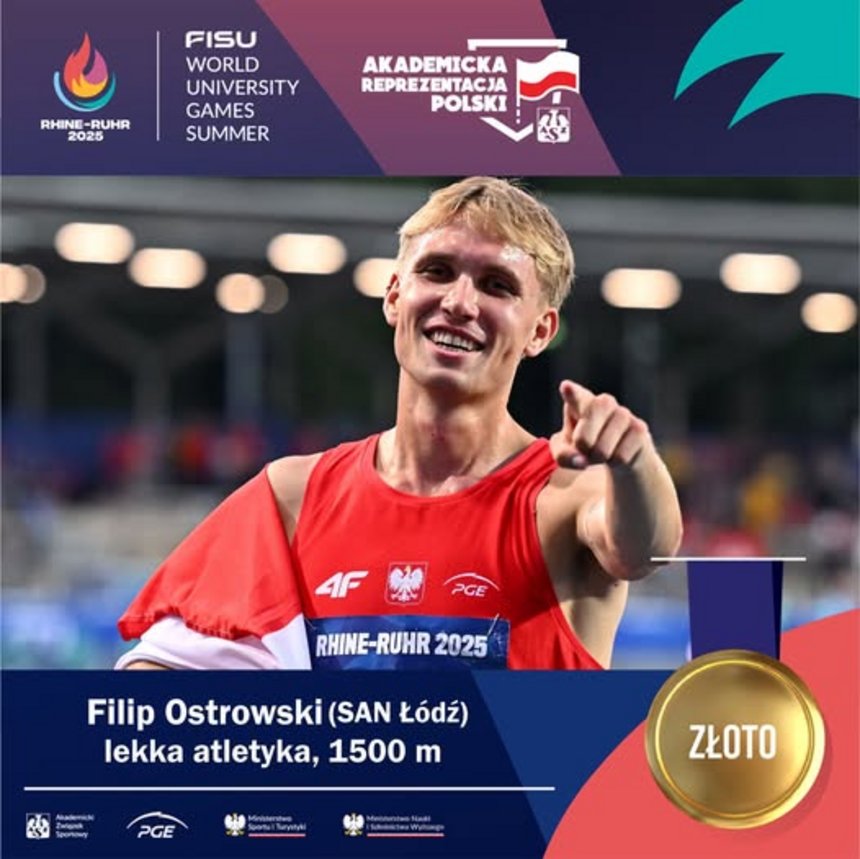 Filip Ostrowski po wygraniu wyścigu