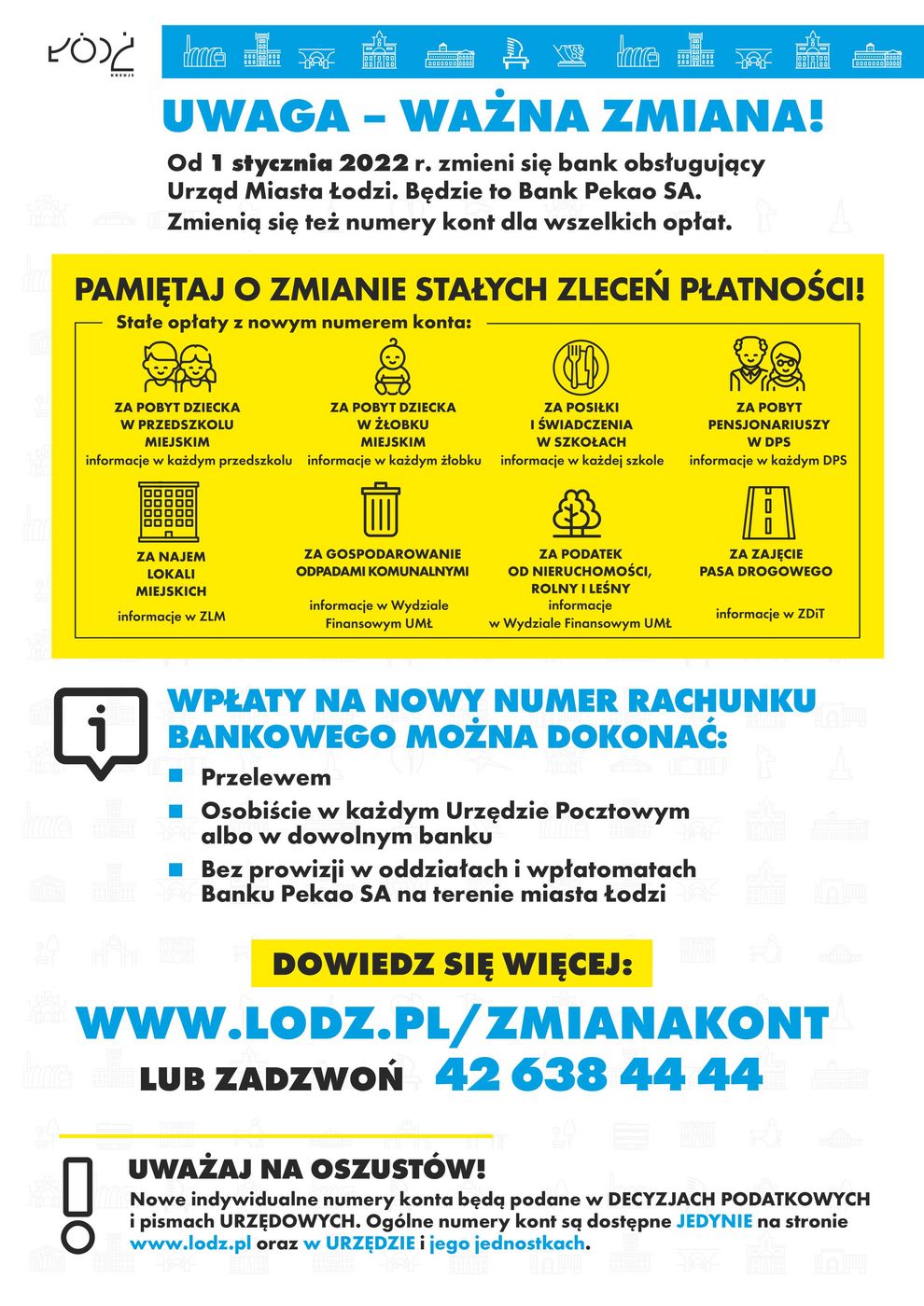 Zmiana numer&oacute;w kont UMŁ